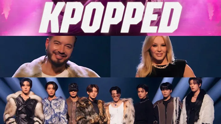 ATEEZ - Kylie Minogue ATEEZ - Kylie Minogue'un fotoğraflarının yer aldığı KPOPPED afişi