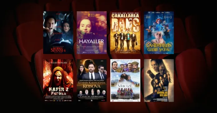 Bu Hafta Vizyona Giren 8 Film (5 Eylül 2025) 5 Eylül 2025 haftasında vizyona giren filmlerin afişleri: Korku Seansı 4: Son Ayin (The Conjuring: Last Rites), Hayaller (Dreams), Çakallarla Dans, Canterville'in Gizemli Şatosu (The Canterville Ghost), Kâfir 2: Kurban, Güneşin Karanlığında Kosova, Mucize ve Kadınlar Kulübü (Female Fight Club)