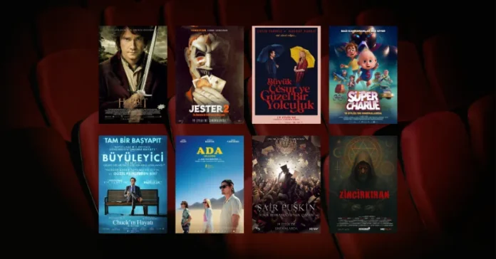 Bu Hafta Vizyona Giren 8 Film (19 Eylül 2025) 19 Eylül 2025 haftasında vizyona giren filmlerin afişleri: Hobbit: Beklenmedik Yolculuk (The Hobbit: An Unexpected Journey), Jester 2 (The Jester 2), Büyük, Cesur ve Güzel Bir Yolculuk (A Big Bold Beautiful Journey), Süper Charlie (Super Charlie), Chuck'ın Hayatı (The Life of Chuck), Ada (Islands), Şair Puşkin (Prorok. Istoriya Aleksandra Pushkina) ve Zincirkıran