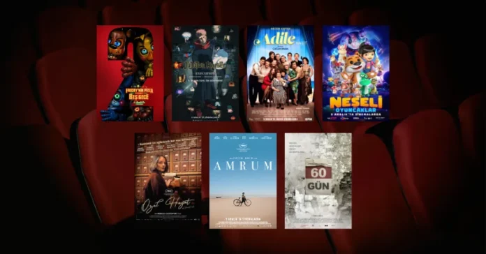 Bu Hafta Vizyona Giren 7 Film (5 Aralık 2025) 5 Aralık 2025 haftasında vizyona giren filmlerin afişleri: Freddy'nin Pizza Dükkanında Beş Gece 2 (Five Nights at Freddy's 2), Jujutsu Kaisen: Execution, Adile Naşit, Neşeli Oyuncaklar (World Protecting Toys), Özel Hayat (A Private Life), Amrum ve 60 Gün