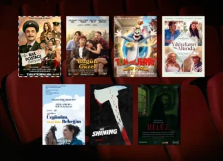 Bu Hafta Vizyona Giren Filmler (12 Aralık 2025) 12 Aralık 2025 haftasında vizyona giren filmlerin afişleri: Bak Postacı Geliyor, Bugün Güzel, Tom ve Jerry: Kayıp Pusula (Tom and Jerry: Forbidden Compass), Yıldızların Altında (Under the Stars), Üzgünüm, Bebeğim (Sorry, Baby), Cinnet (The Shining) ve Belez