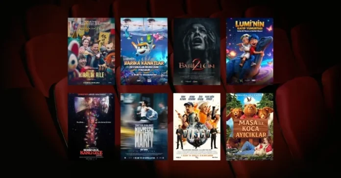 2 Ocak 2026 haftasında vizyona giren filmlerin afişleri: Kiralık Aile (Rental Family), Harika Kanatlar: Okyanusun Merkezine Yolculuk (Super Wings: Journey to the Center of the World), Babil-i Cin 2, Lumi'nin Kayıp Yumurtası, Sessiz Gece, Kanlı Gece (Silent Night, Deadly Night), Muhteşem Marty (Marty Supreme), D.I.S.C.O., Maşa ile Koca Ayıcıklar (Masha and the Bears)