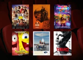 16 Ocak 2026 haftasında vizyona giren filmlerin afişleri: Efes'in Sırrı, 28 Yıl Sonra İkinci Bölüm: Kemik Tapınağı (28 Years Later: The Bone Temple), Maşa İle Koca Ayı: Mucize Parkı (Masha and the Bear: Wonder Park), SüngerBob: Korsan Macerası (The SpongeBob Movie: Search for SquarePants), Aşktan Geriye Kalan (The Love That Remains) ve Yabancı (The Stranger)