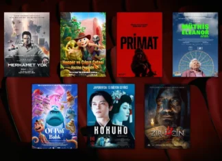23 Ocak 2026 haftasında vizyona giren filmlerin afişleri: Merhamet Yok (Mercy), Hopper ve Çılgın Çetesi Hazine Peşinde (Chickenhare and the Secret of the Groundhog), Primat (Primate), Müthiş Eleanor (Eleanor the Great), Of-Pof Balık (The Pout-Pout Fish), Kokuhô ve Zir-i Cin 4: Nesep Bağı