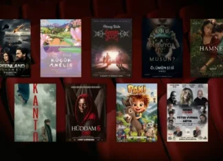 6 Şubat 2026 haftasında vizyona giren filmlerin afişleri: Greenland: Kıyamet (Greenland 2: Migration), Küçük Amélie (Little Amélie or the Character of Rain), Stray Kids: The dominATE Deneyimi (Stray Kids: The dominATE Experience), Ölümün Sesi (Whistle), Hamnet, Kanto, Hüddam 6: Cinnet, Paki ve Yeter Vurma Artık