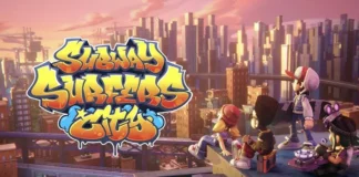 Subway Surfers’ın şehir yolculuğu başlıyor Subway Surfers City tanıtım görseli, şehir manzarasına karşı çatı üzerinde oturan karakterler