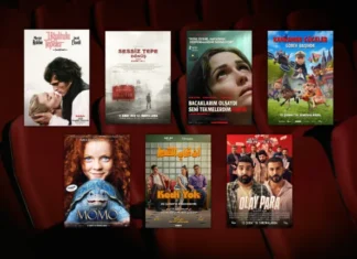 13 Şubat 2026 haftasında vizyona giren filmlerin afişleri: Uğultulu Tepeler (Wuthering Heights), Sessiz Tepe: Dönüş (Return to Silent Hill), Bacaklarım Olsaydı Seni Tekmelerdim (If I Had Legs I'd Kick You), Kahraman Cüceler: Görev Başında (Die Heinzels: Neue Mützen, Neue Mission), Momo, Kedi Yok (En Ghab El Kot) ve Olay Para