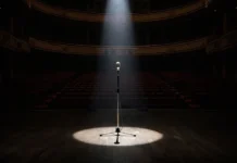 Konser iptallerini temsili bir sahne görseli