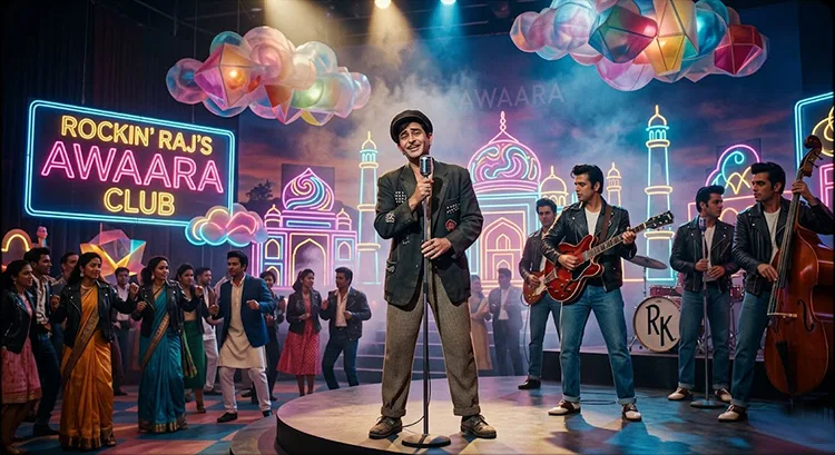 Raj Kapoor Sahnede AI görseli