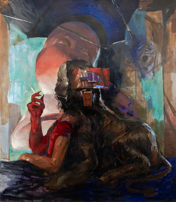 Eren Kenar - Smoking Bluffer - Yağlı boya 140x160 cm (2025) Eren Kenar - Smoking Bluffer-Oil 140x160 cm (2025)
