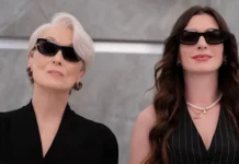 Meryl Streep ve Anne Hathaway'in The Devil Wears Prada 2 filminden bir kare.