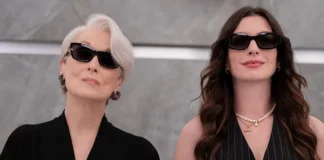 Meryl Streep ve Anne Hathaway'in The Devil Wears Prada 2 filminden bir kare.