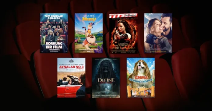 Bu Hafta Vizyona Giren Filmler (5 Haziran 2026) 5 Haziran 2026 haftasında vizyona giren filmlerin afişleri: Korkunç Bir Film (Scary Movie), Cesur Kedi Moxy (Miss Moxy), Açlık Oyunları 2: Ateşi Yakalamak (The Hunger Games: Catching Fire), İkimizin Yerine, Aynalar No. 3 (Miroirs No. 3), Define: Cinler Uyandı ve Emma Sevimli Köpek