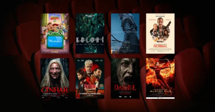 19 Haziran 2026 haftasında vizyona giren filmlerin afişleri: Oyuncak Hikayesi 5 (Toy Story 5), Koloni (Colony), Robin Hood'un Ölümü (The Death of Robin Hood), Normal, Cinhar, Romantik Kahraman (The Gentleman), Dakhul ve Açlık Oyunları: Alaycı Kuş Bölüm 2 (The Hunger Games: Mockingjay - Part 2)