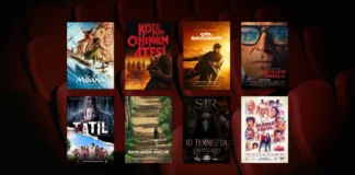10 Temmuz 2026 haftasında vizyona giren filmlerin afişleri: Minyonlar ve Canavarlar (Minions & Monsters), Otopsi (The Mortuary Assistant), Uyurgezer (Sleepwalker), Virginia Woolf'tan Gece & Gündüz, (Virginia Woolf's Night & Day), Dalga (The Wave), Örümcek-Adam: Eve Dönüş Yok (Spider-Man: No Way Home) ve Ölünün Laneti