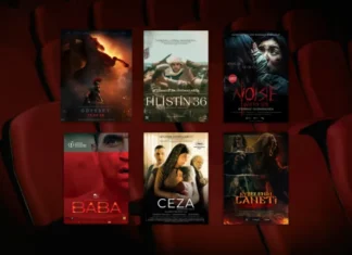 17 Temmuz 2026 haftasında vizyona giren filmlerin afişleri: Odyssey (The Odyssey), Filistin 36 (Palestine 36), Noise: Lanetin Sesi (Noise), Baba (Father), Ceza (Woman and Child) ve Kybele'nin Laneti: İstila