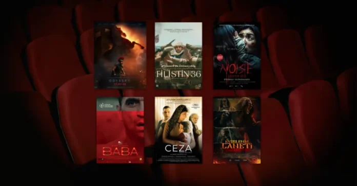 Bu Hafta Vizyona Giren Filmler (17 Temmuz 2026) 17 Temmuz 2026 haftasında vizyona giren filmlerin afişleri: Odyssey (The Odyssey), Filistin 36 (Palestine 36), Noise: Lanetin Sesi (Noise), Baba (Father), Ceza (Woman and Child) ve Kybele'nin Laneti: İstila