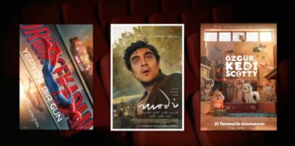 Bu Hafta Vizyona Giren Filmler (31 Temmuz 2026) 31 Temmuz 2026 haftasında vizyona giren filmlerin afişleri: Örümcek-Adam: Yepyeni Bir Gün (Spider-Man: Brand New Day), Modi: Deliliğin Kanadında Üç Gün (Modi: Three Days on the Wing of Madness) ve Özgür Kedi Scotty (Scotty)