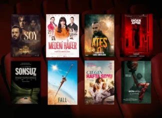 9 Ekim 2026 haftasında vizyona giren filmlerin afişleri: Soy, Medeni Haller, Ateş, Diğer Anne (Other Mommy), Sonsuz (It Ends), Fall, Çılgın Hafta Sonu (Spa Weekend) ve 7 Günahın Laneti